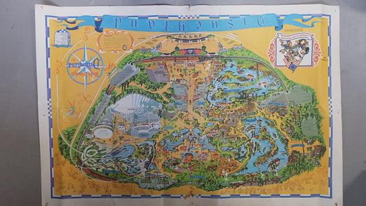 1975 Walt Disney's guide to Disney Land Map Large collectors map 114cm by 76cm