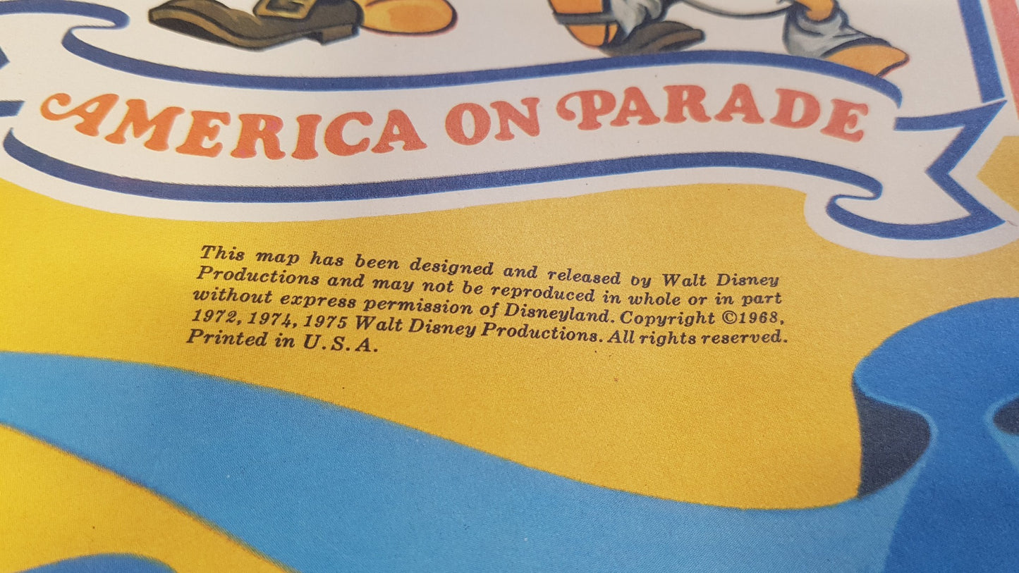 1975 Walt Disney's guide to Disney Land Map Large collectors map 114cm by 76cm